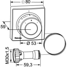 IMI Heimeier Thermostat F m. Ferneinsteller m. eingeb. Fühler Kapillarrohr 2 Meter