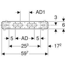 Geberit Montageplatte für 2 Anschlüsse 76,5x153mm