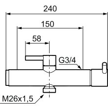 Mora Safe Waschtisch-Thermostat, Wandbatterie Chrom