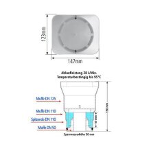 Airfit Plus Trichtersiphon DN110 Abgang DN50, 110, 125