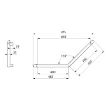 Winkelgriff 135° Be-Line® Delabie