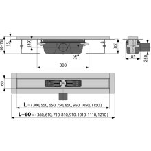 Duschrinne APZ1 550 für performierte Roste