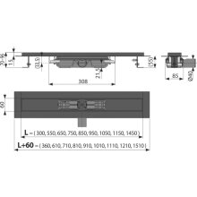 Duschrinne APZ101BLACK LOW 650