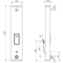 Duschelement SECURITHERM mit flexiblen Schläuchen