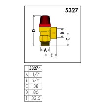 Membran-Sicherheitsventile 1/2", für Heizung, AG 1/2" x  IG 3/4" 3 bar