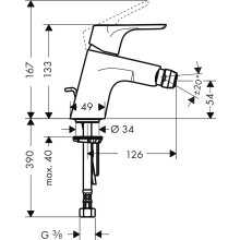 HG Einhandmischer Bidet Focus mit Ablaufgarnitur verchromt