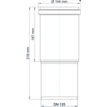 PoloPlast Langmuffe PKL Polo-Kal NG mit Doppellippendichtring DN 125