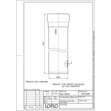 LORO-X-Rohr 01201. DN 100x1000mm, mit 1 Muffe