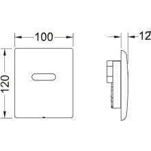 TECEplanus Urinal Elektronik mit 6V Batterie verchromt glänzend