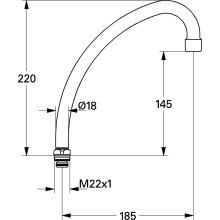 Grohe HU - Auslauf Ausladung 185mm