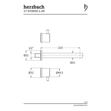 Herzbach DESIGN iX Waschtisch-Wandbrückenbatterie Farbset 210mm