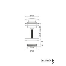 Herzbach LIVING Ablaufventil 1 1/4" rund