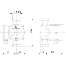 Grundfos Zirkulationspumpe UP Wechselstrom 20-15N PN10 150mm 1x230V