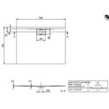 VB Architectura Acryl-Brausewanne 1200x900x15mm MetaRim star white