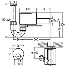 Viega Sperrfix Röhrengeruchverschluß 11/2 xDN40x220mm