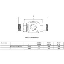 Syr Universalflansch max m. beids. Verschraubungen Rotguss DN 40