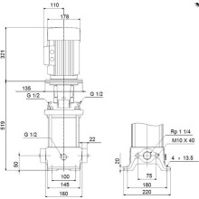 Grundfos Vertikale Kreiselpumpe CR5-8 A-A-A-E-HQQE 400V 1,1kW