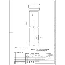 LORO-X-Rohr 01201. DN 40x1000mm, mit 1 Muffe