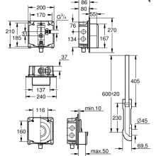 Grohe Wandeinbau-Druckspüler mit Vorabsperrung 3/4