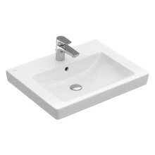 Villeroy & Boch Waschbecken Subway 2.0 711360, 600 x 470 mm, Rechteck, 1HL. mittleres Hahnloch durchgestochen, mit Überlauf, Weiß Alpin