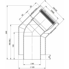 Atec Bogen PolyTwin 45Grad, konzentrisch, DN80/125 45Grad