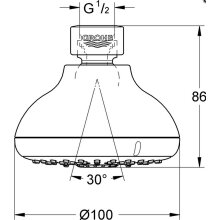 GROHE Kopfbrause Tempesta 100 27606 4 Strahlarten 9,5 l/min chrom