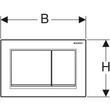 Geberit Betätigungsplatte Omega30 f 2-Mengen-Ausl. we - hochgl. VC - weiß