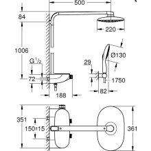 Grohe Duschsystem Rainshower Smartcontrol 360 Mono mit THM verchromt