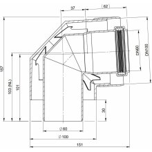 Atec Bogen PolyTwin konzentrisch, DN 60/100 87Grad