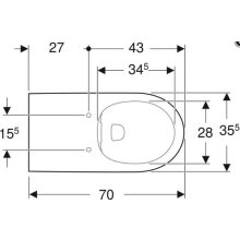 Geberit Tiefspül-WWC bas Renova Comfort spülrandlos 700mm Ausladung weiß