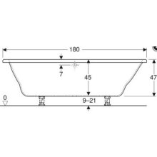 Geberit Badewanne Renova 180x80cm weiß alpin