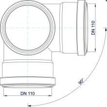 PoloPlast Eckdoppelabzweig PKEDA Polo-Kal NG DN 110/110/110 87,5Grad