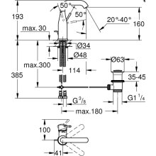 Grohe WT-Hebelmischer Essence NEU M-Size, schwenkbarer U-Auslauf verchromt