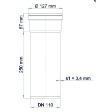 PoloPlast Steckmuffenrohr PKEM Polo-Kal NG DN 110 250mm