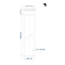 PoloPlast Steckmuffenrohr PKEM Polo-Kal NG DN 110 1000mm