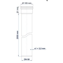 PoloPlast Steckmuffenrohr PKEM Polo-Kal NG DN 90 2000mm