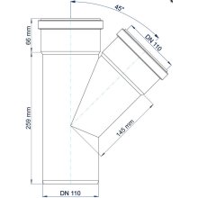 PoloPlast Abzweig PKEA Polo-Kal NG DN 110/110 45Grad