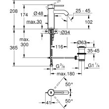 GROHE Einhand-Waschtischbatterie Essence 24171_1 S-Size chrom