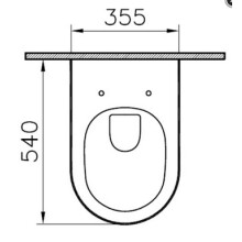 Vitra S100 Wand-Tiefspül-WC geschl. Form Ausld. 540mm randlos verdeckte Bef. weiß