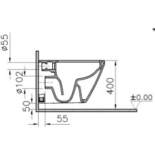 Vitra S100 Wand-Tiefspül-WC geschl. Form Ausld. 540mm randlos verdeckte Bef. weiß