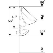 Geberit Urinal Aller Zulauf hinten, Abgang hinten weiß