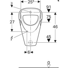 Geberit Urinal Aller Zulauf hinten, Abgang hinten weiß