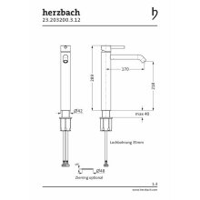 Herzbach DEEP BLACK Waschtisch-Einlochbatterie XL-Size