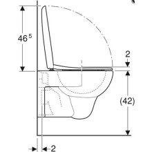 Geberit Wand-Tiefspül-WC Renova Set m WCSitz Bef. v. un. 540mm Ausld. weiß