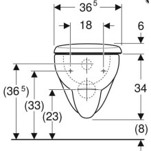 Geberit Wand-Tiefspül-WC Renova Set m WCSitz Bef. v. un. 540mm Ausld. weiß