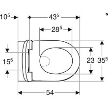 Geberit Wand-Tiefspül-WC Renova Set m WCSitz Bef. v. un. 540mm Ausld. weiß