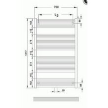 Zehnder O100 Badheizkörper 1217x750mm weiß (RAL 9016)