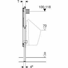 Geberit Duofix Urinal-Element 1120 - 1300mm Universal für Sprühkopf