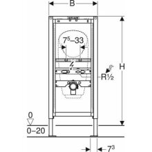 Geberit Duofix Urinal-Element für Aufputz-Druckspüler BH 1120 - 1300mm