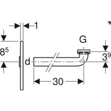 Geberit Fertigbauset f WT-Elem. m UP-Siphon G 11/4 Kst Hg.-VC